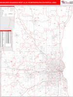 Milwaukee Waukesha West Allis Metro Area Wall Map